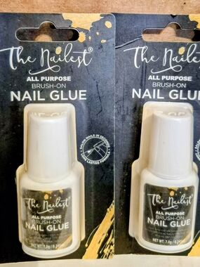 2 All Purpose Brush-On Nail Glues- White